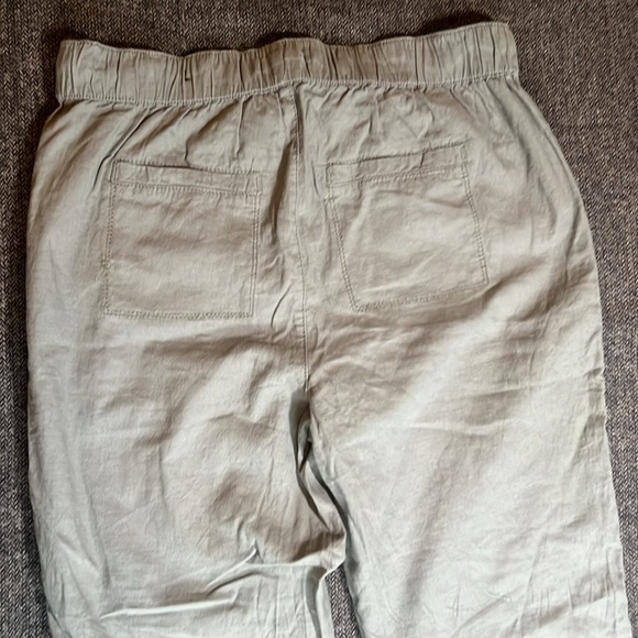 Linen blend Stretch Casual Pants in Olive Army Green sz 6 - Picture 9 of 10